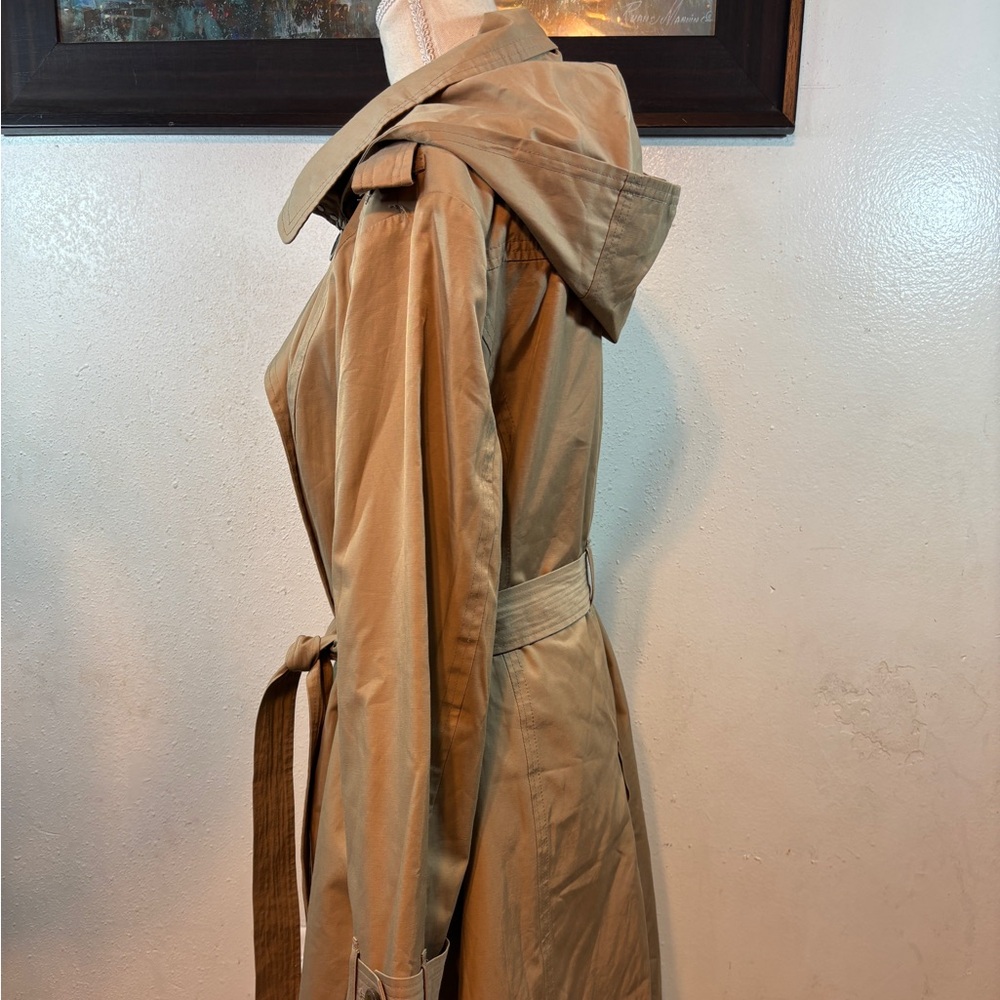 London Fog Tan Double-Breasted Trench Coat with Belt - Picture 5 of 11